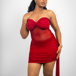 Strapless Mini drape dress