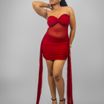 Strapless Mini drape dress