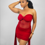 Strapless Mini drape dress